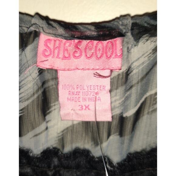 NWT She's Cool Maxi Dress PLUS Sz 3X. Black Gray Sheer Outer Lined Lightweight - Picture 7 of 16